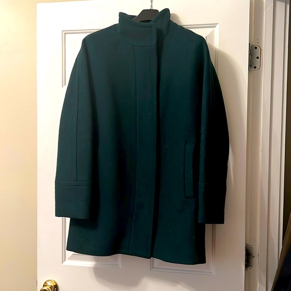 Size 10 dark green j crew coat